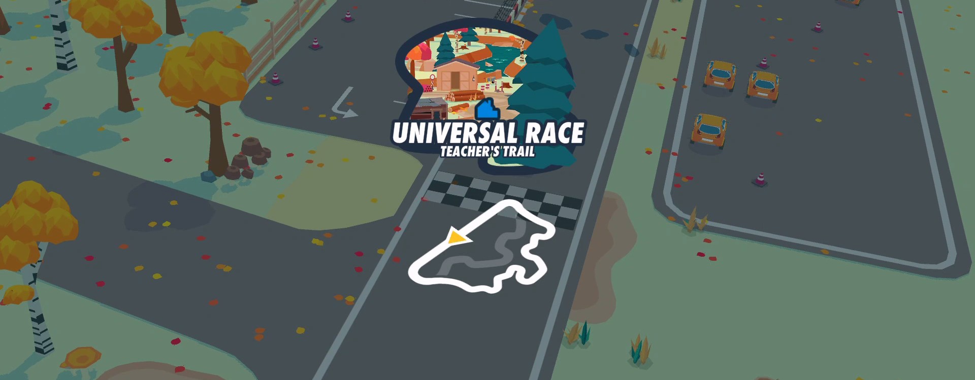 A screenshot from the SpotRacers Universal Race track Teacher's Trail