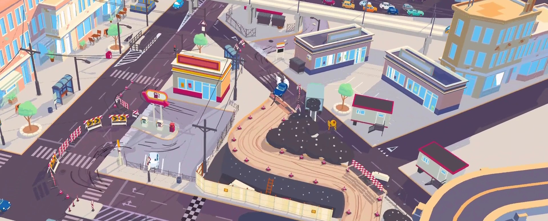 A screenshot of the SpotRacers Urban Race track Funky Uptown