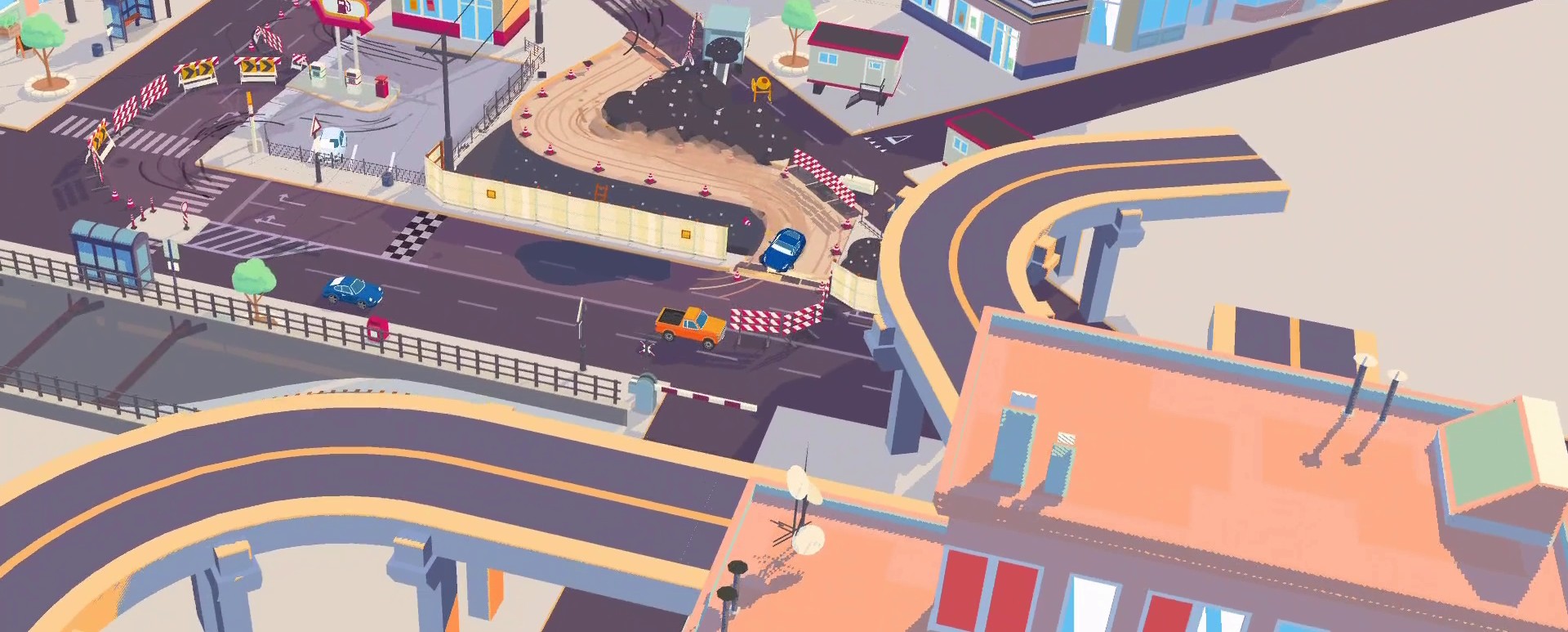 A screenshot of the SpotRacers Urban Race track Funky Uptown