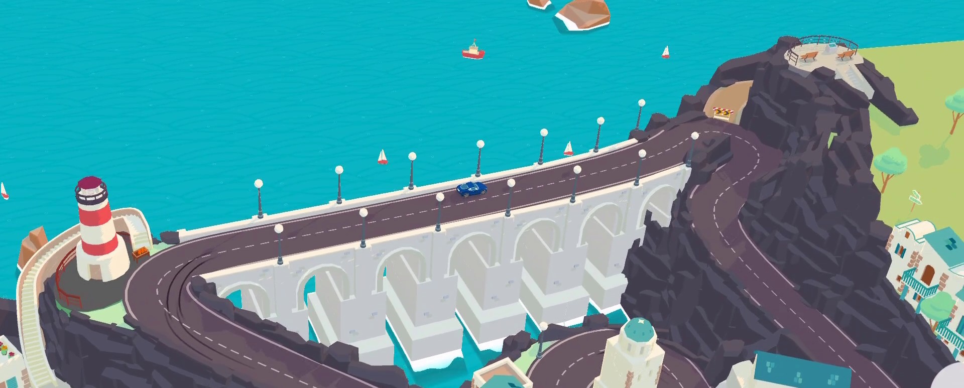 A screenshot from the SpotRacers Urban Race track Intense Isle