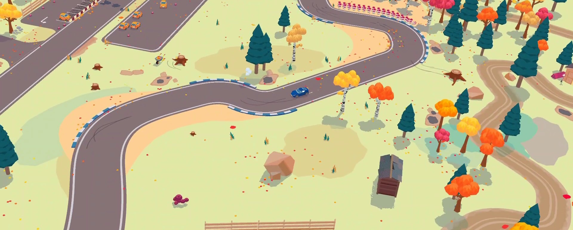 A screenshot from the SpotRacers Universal Race track Leafy Lessons