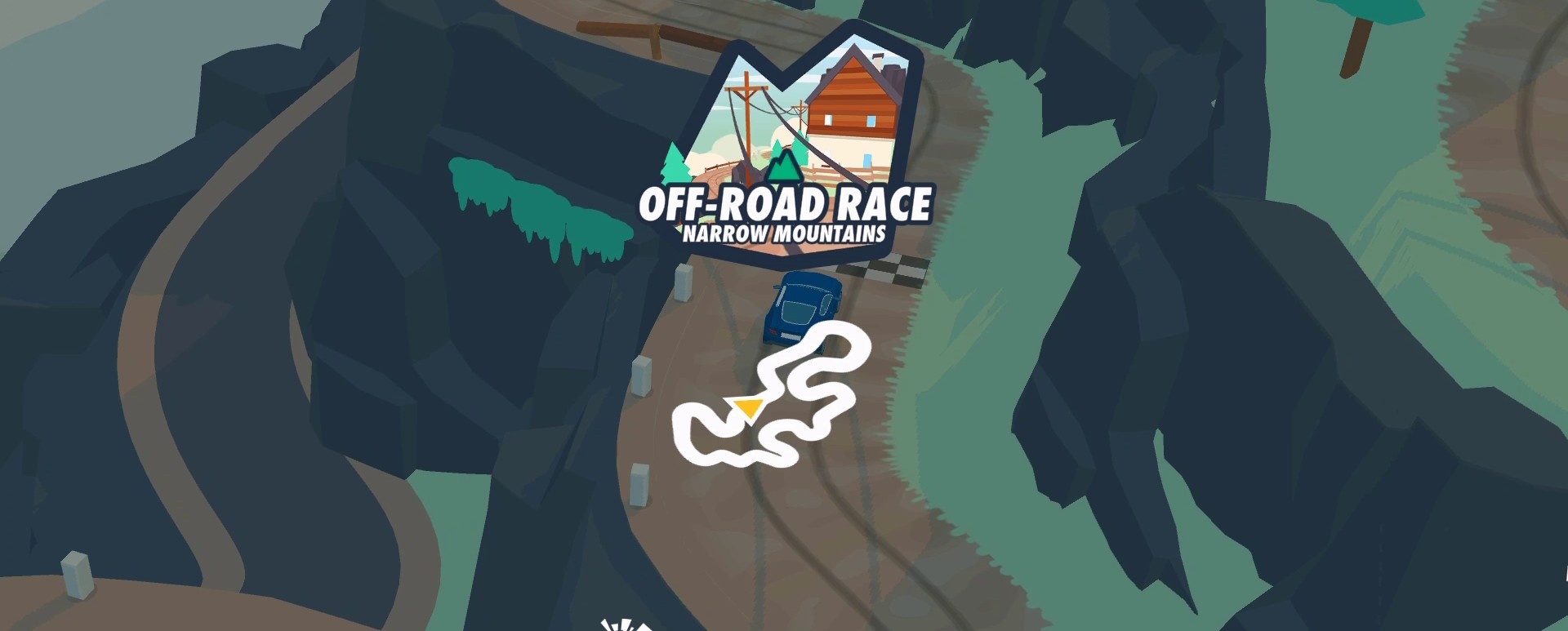 A screenshot from the SpotRacers Off Road Race track Narrow Mountains