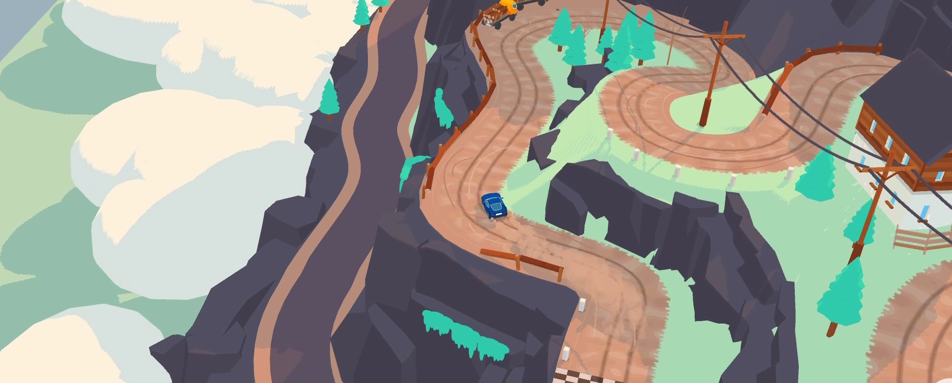 A screenshot from the SpotRacers Off Road Race track Narrow Mountains