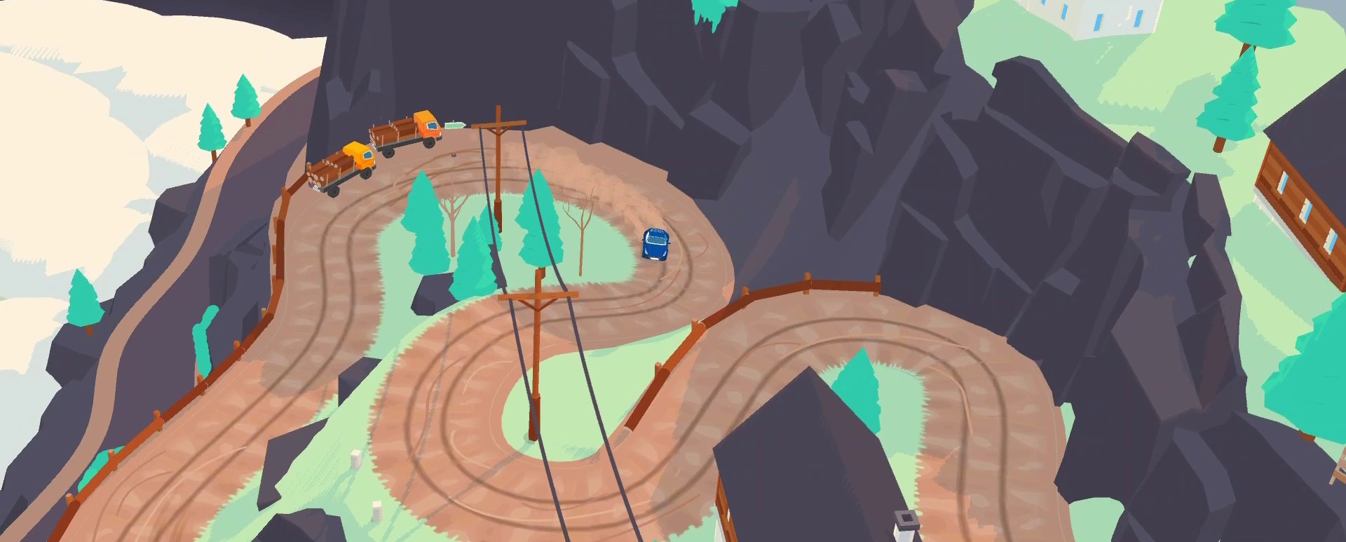 A screenshot from the SpotRacers Off Road Race track Narrow Mountains