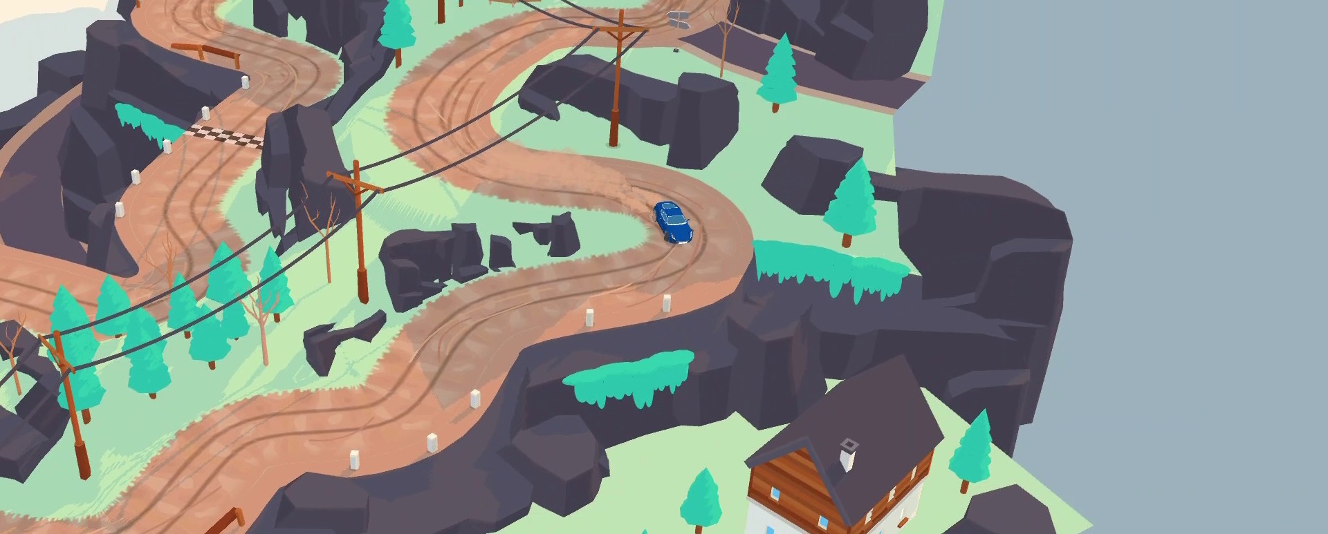 A screenshot from the SpotRacers Off Road Race track Narrow Mountains