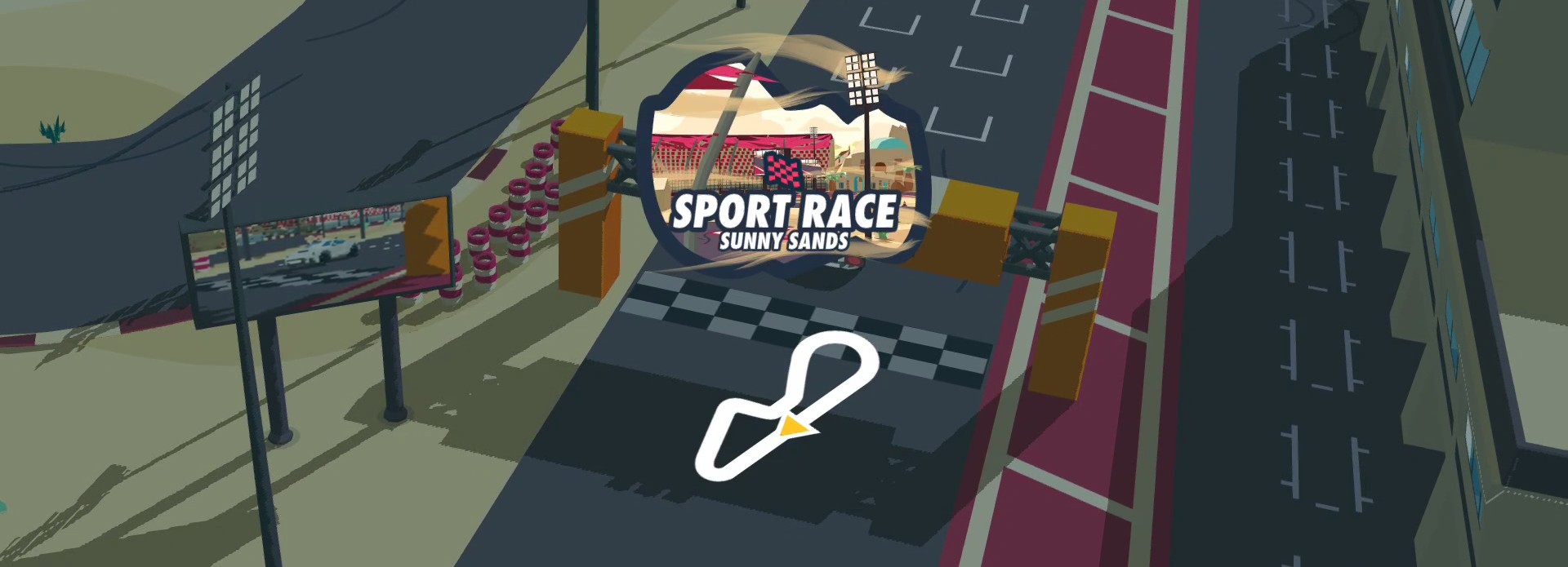 A screenshot from the SpotRacers Sport Race track Sunny Sands