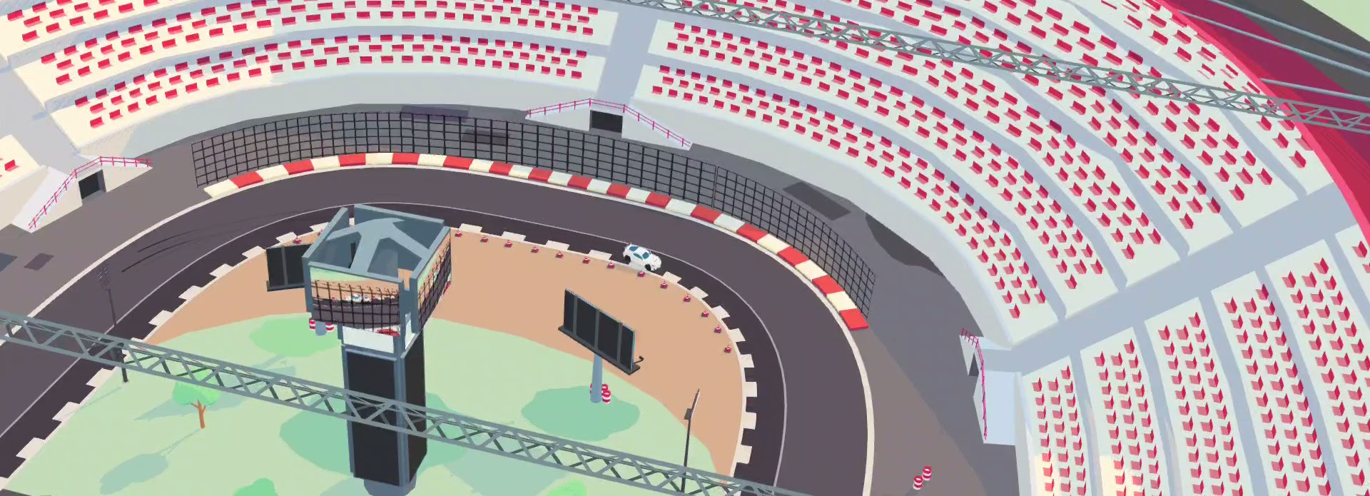 A screenshot from the SpotRacers Sport Race track Topspeed Stadium