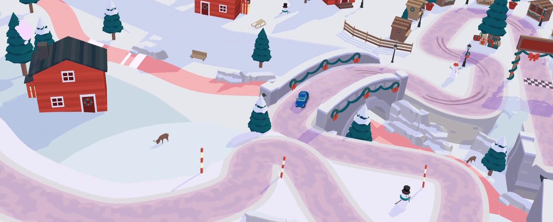 A screenshot from the SpotRacers Off Road Race track Snowy Valley