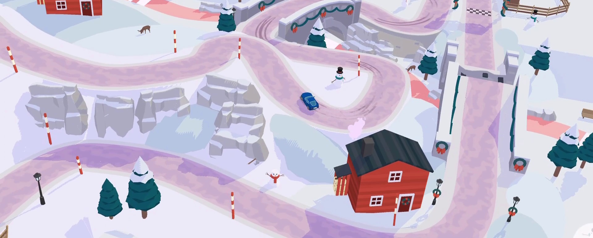 A screenshot from the SpotRacers Off Road Race track Snowy Valley