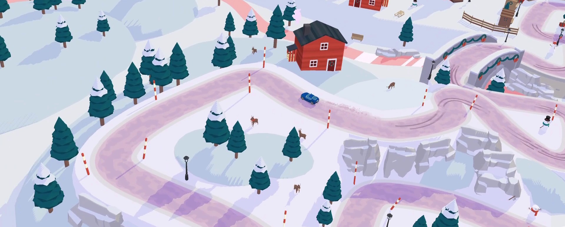 A screenshot from the SpotRacers Off Road Race track Snowy Valley