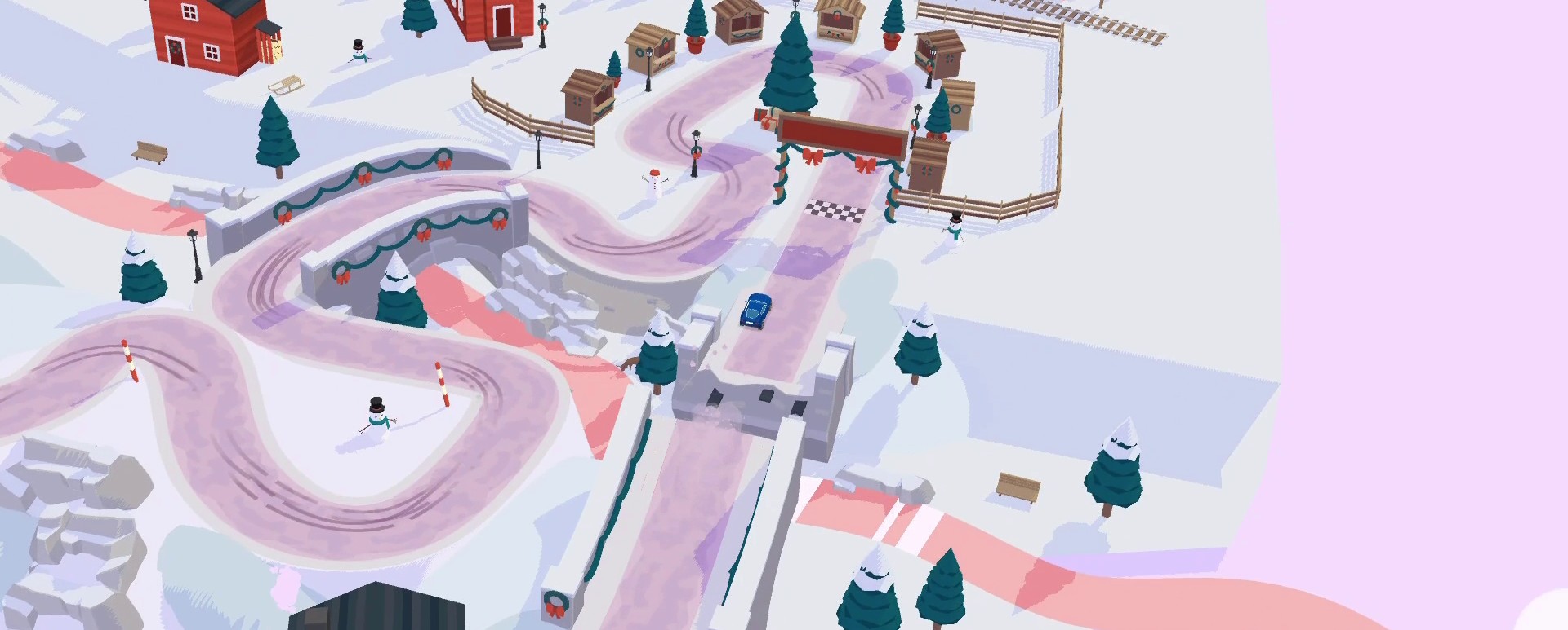 A screenshot from the SpotRacers Off Road Race track Snowy Valley