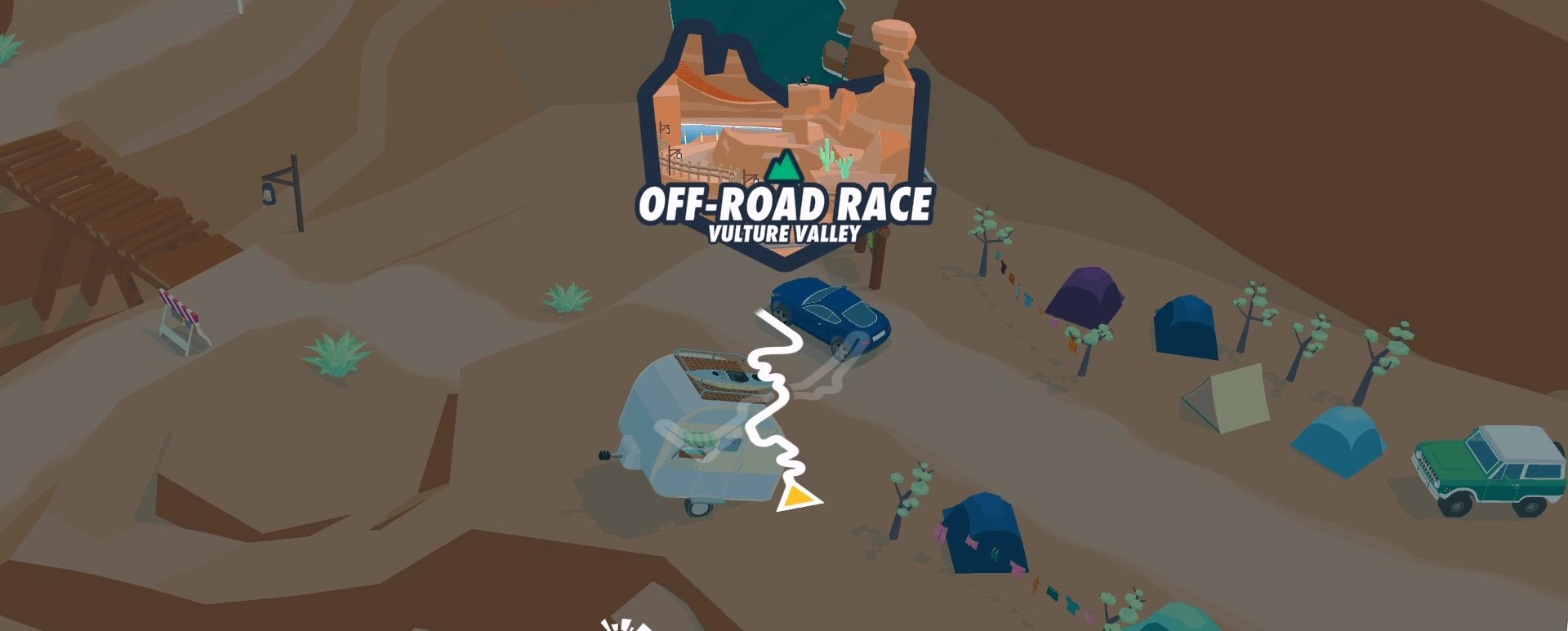 A screenshot from the SpotRacers Off Road Race track Vulture Valley