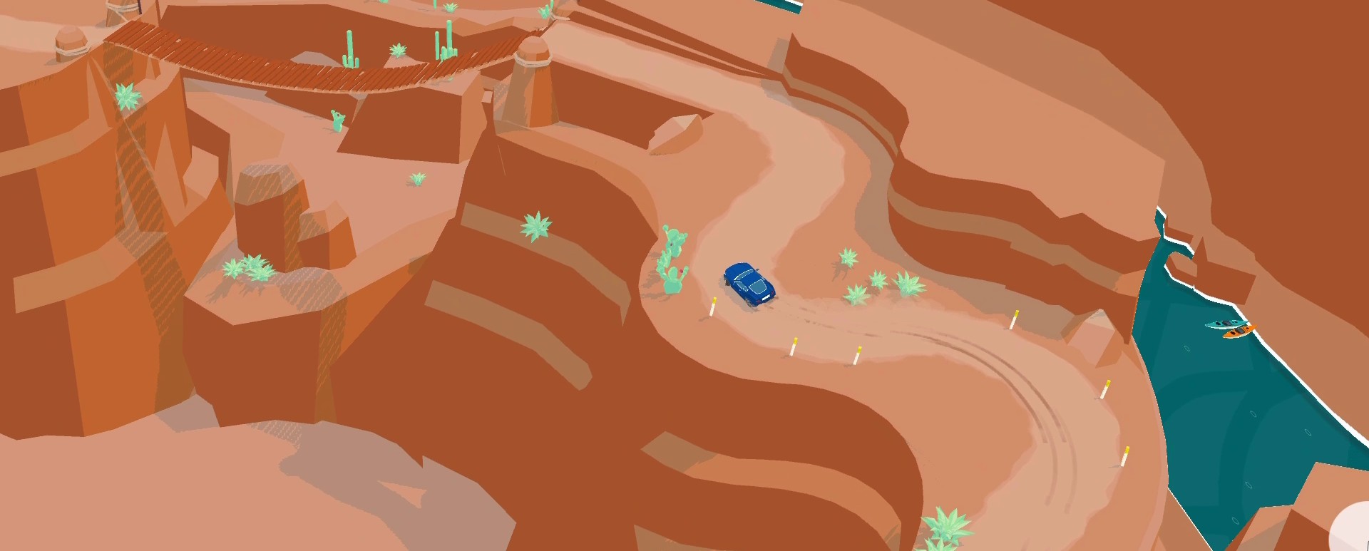 A screenshot from the SpotRacers Off Road Race track Vulture Valley