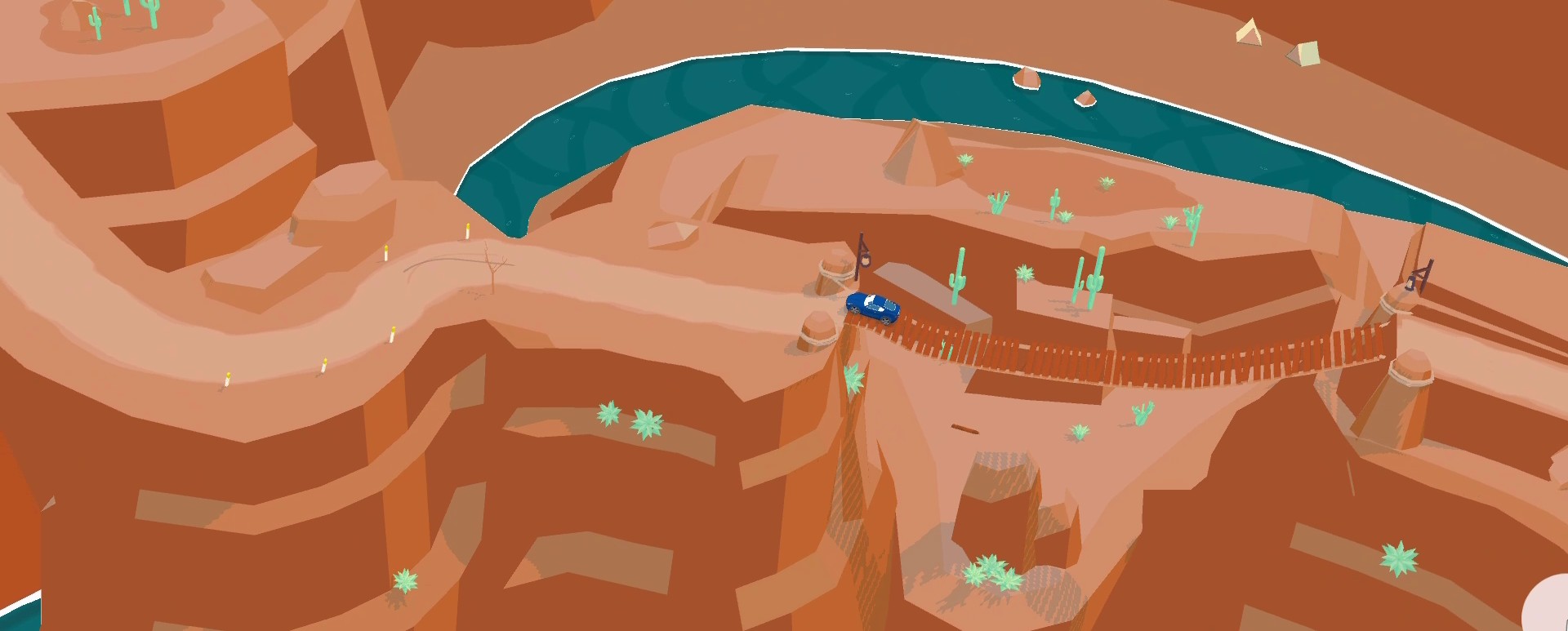 A screenshot from the SpotRacers Off Road Race track Vulture Valley