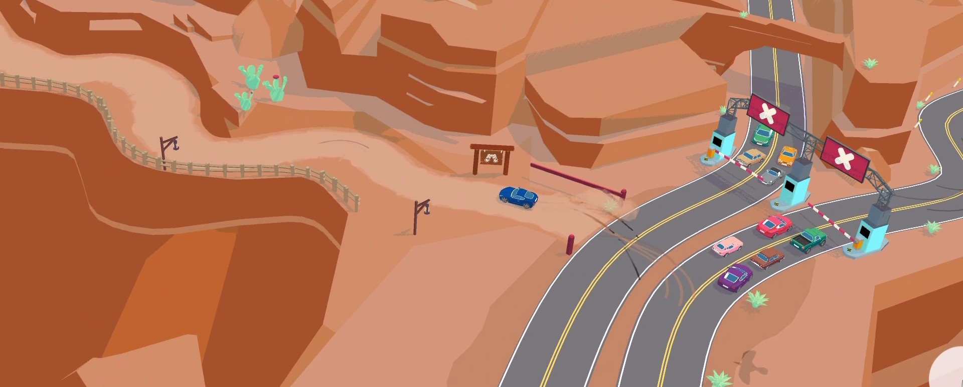 A screenshot from the SpotRacers Off Road Race track Vulture Valley